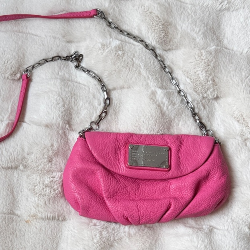 Marc By Marc Jacobs Fuchsia Crossbody Bag with Silver Chain